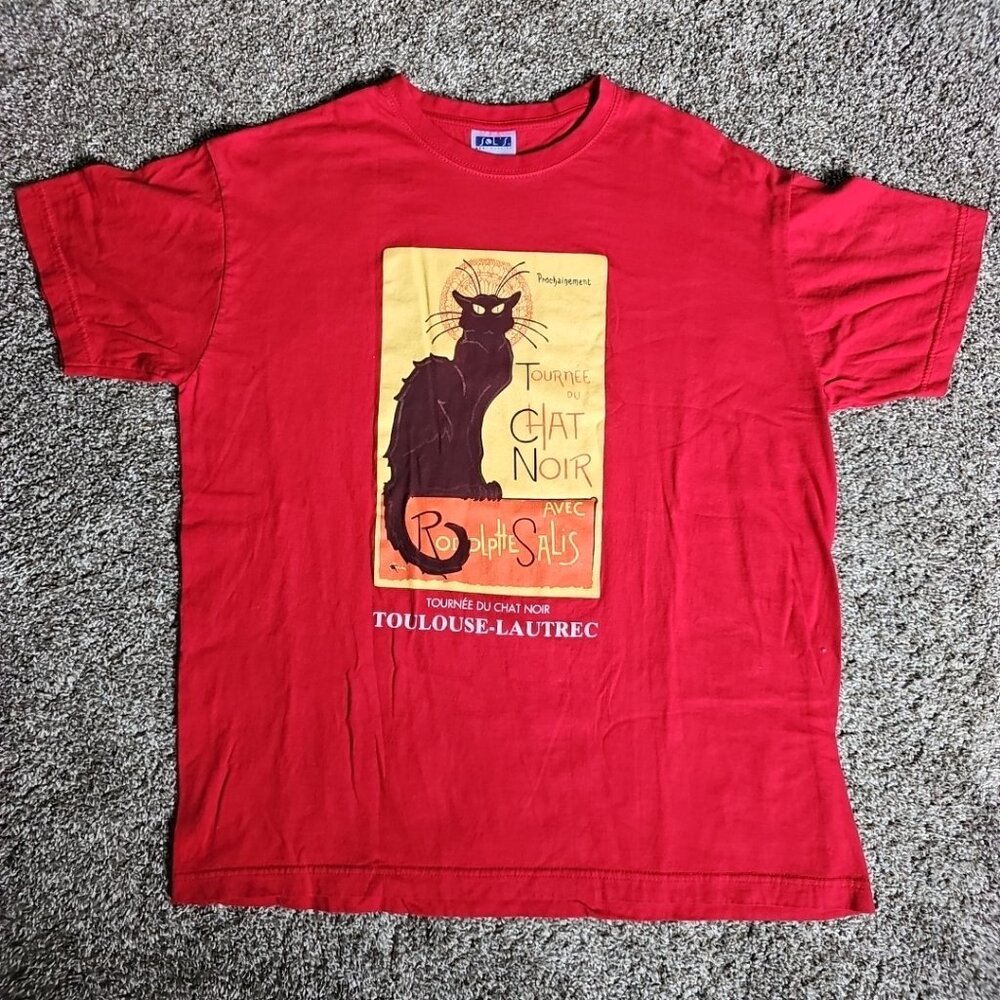 Tournee Du Chat Noir Size Large Musical Red Short Sleeve Broadway Shirt